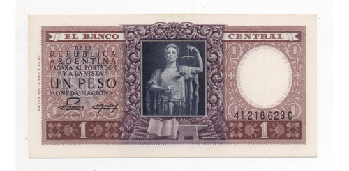 Billete Argentina 1 Peso Moneda Nacional Bottero 1914 Sc