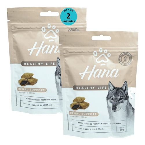 Hana Suporte Renal 65g Snacks Para Cães Adultos Kit Com 2 Un