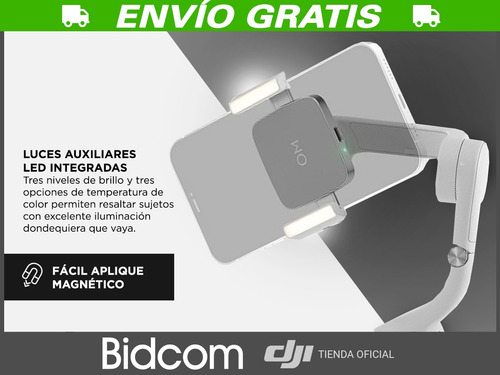 Imagen 3 de 8 de Soporte Magnético Teléfono Dji Om Con Luz Accesorio Original