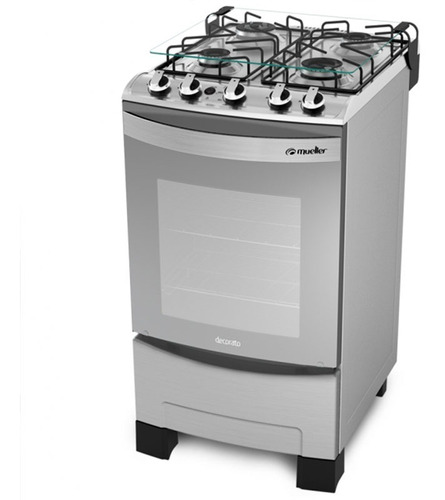 Cocina Mueller Supergas 4 H. Inox Luz Encendido La Tentacion