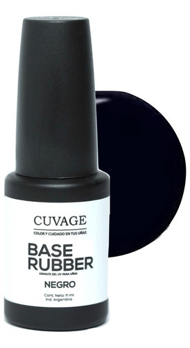 Base Rubber Cuvage Gel Color 11ml Uv Led Cabina C Color Negro