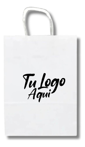 600 Bolsas Papel Kraft 40x30x12 Personalizadas Blanco