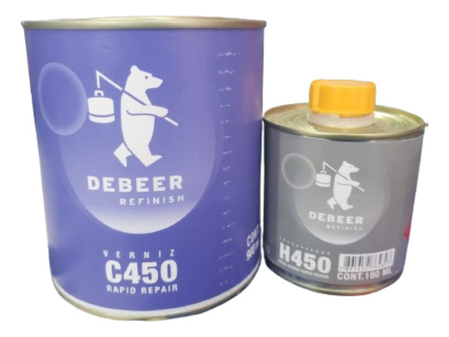 Barniz Clear C450 Debeer Secado Rapido Kit X 1 L Para Auto