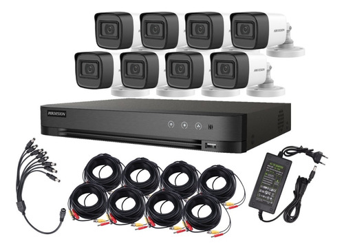 Kit Profesional Hikvision 8 Camaras Bala Fhd 1080p Dvr 16ch