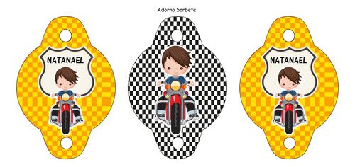Kit Imprimible Candybar Motito Amarilla Moto Personalizado