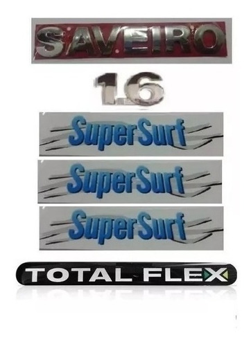 Kit Emblemas Saveiro 1.6 Super Surf (3) G3 G4 G5 Totalfelx