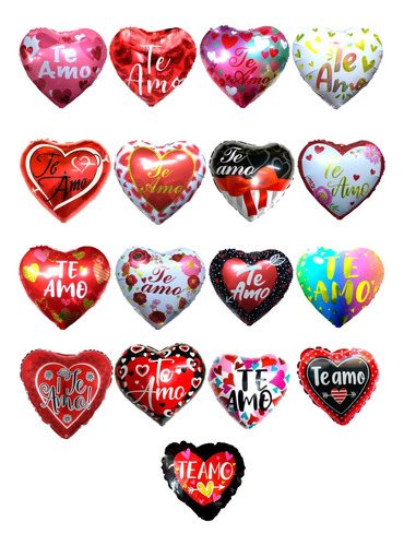 Pack 50 Globos Corazón Te Amo 23 Cm Aprox . San Valentin