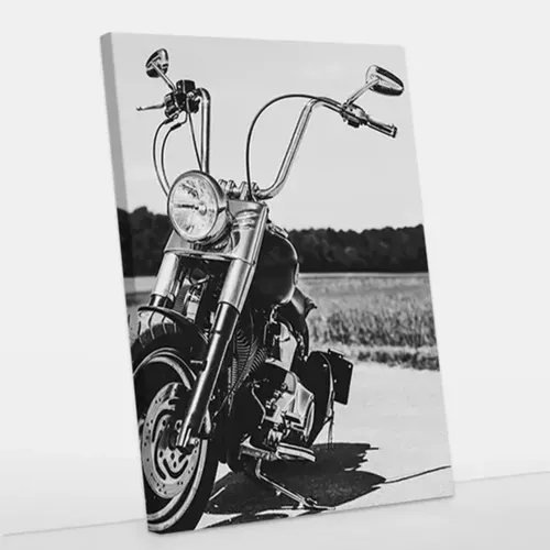 Quadro decorativo desenho moto Harley Davison marrom