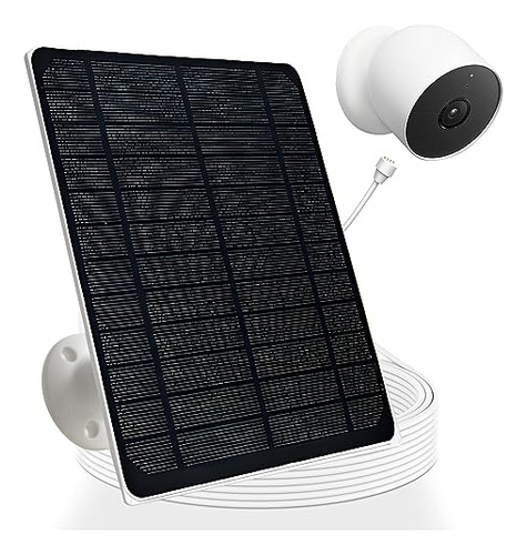 Panel Solar De 5 W Compatible Con Google Nest Camera Para Ex