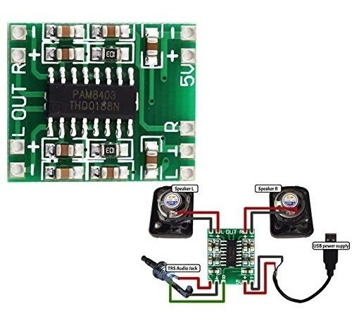 Imagen 3 de 5 de 5 Unidades Modulo Pam8403 3w Amplificador Audio Stereo