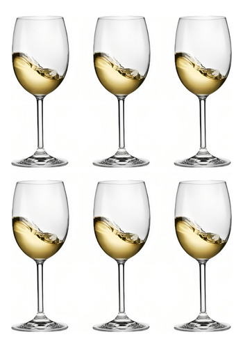 Set De 6 Copas De Vino Blanco De Cristal Rona 250 Ml