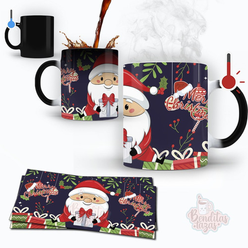 Taza Magica Santa Claus Bonito Regalo Navideño Personalizada