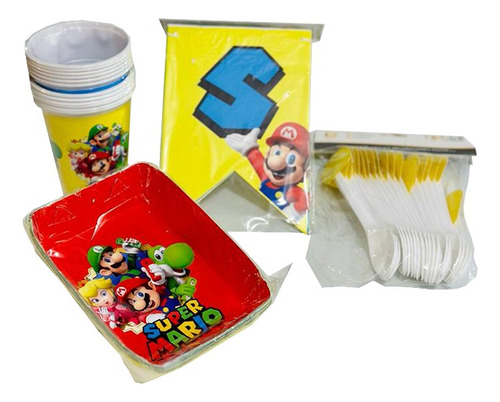 Kit Decoracion Fiesta Infantil Mario Bross