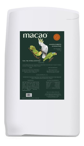 Macao croquetas para loro, cacatúa y perico 10kg