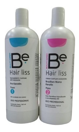 Keratina Be Hair Liss (paso1 Y 2 ) 1lt 