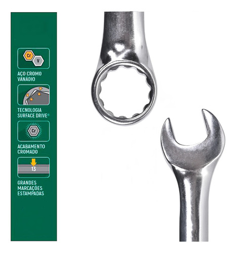 Chave Combinada 1/2 Pol Crv Espelhada Sata St40105g