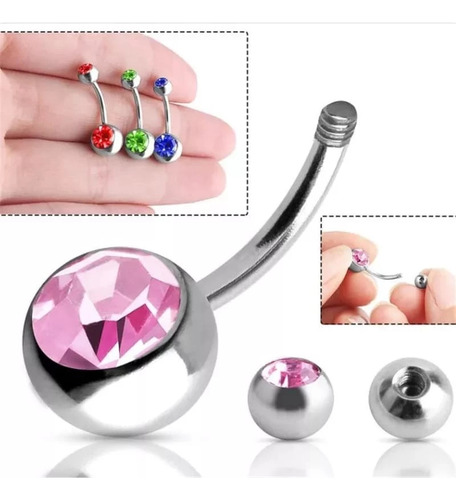 Piercing De Umbigo 12 Unidade Atacado Aço Cirúrgico