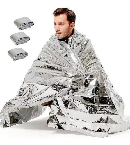 Pack 3 Mantas Térmicas Aluminio Emergencia Camping