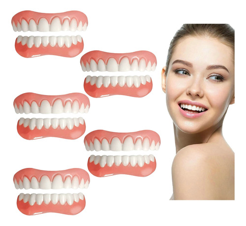 5×set De Prótesis Profesionales Silicona Brillante Dentes B