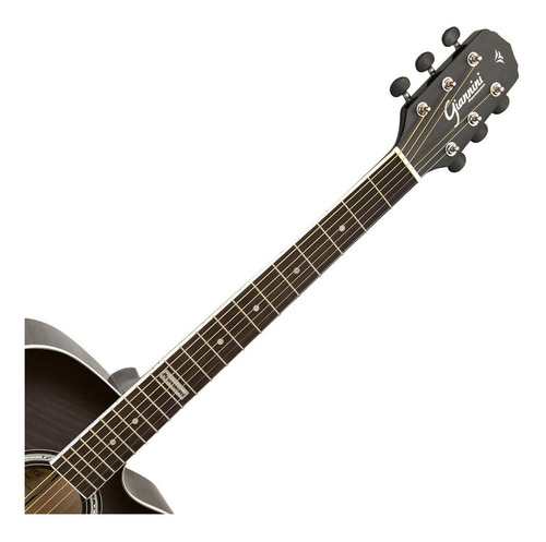 Imagem 6 de 6 de Violão acústico Giannini Performance GF-1D CEQ Agathis para destros translucent black verniz brilhante