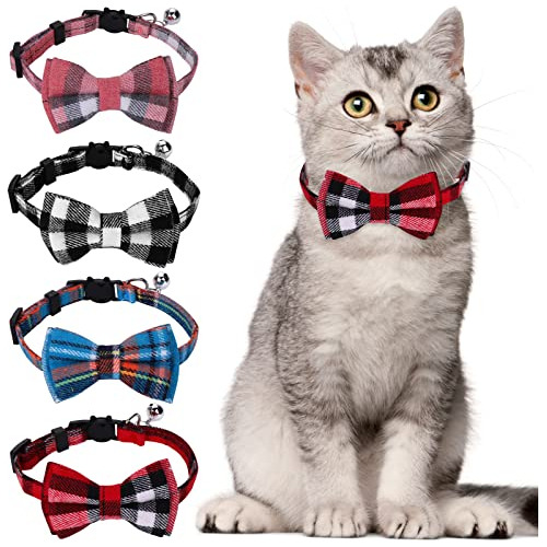 Giantree 4 Collares Para Gatos Con Campana, Collar De Gatito
