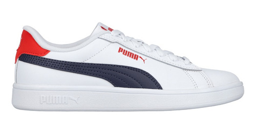 Tenis Puma Smash 3.0 L Infantil En Blanco Y Azul 39203211