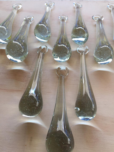 Gotas De Cristal. ( 10 Piezas ) 10 Cm. Vidrio Soplado