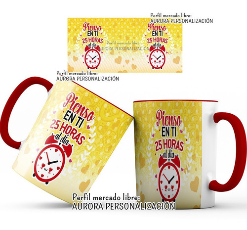 Mug  Oreja Interior Rojo Amor San Valentin Regalo Pareja 30