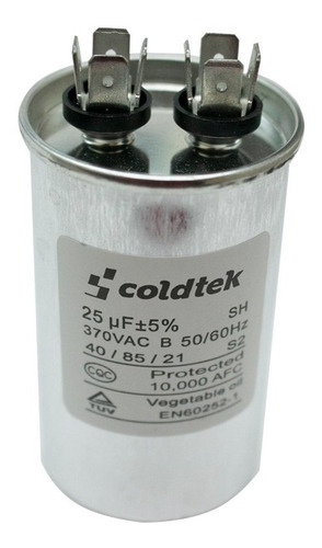 Capacitor Sencillo 370/440v 25 Mfd Aire Acondicionado