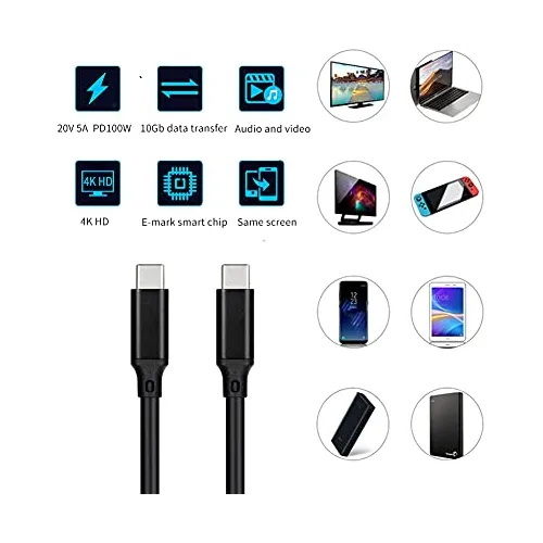 Cable De Datos Otg Corto Usb C A Usb C, (aproximadamente 5.5