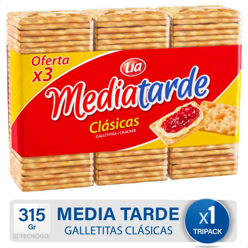 Galletitas Crackers Mediatarde Clasicas X3 Tripack Bagley 