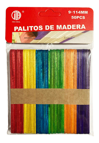 Palos De Helado Madera Colores 50un