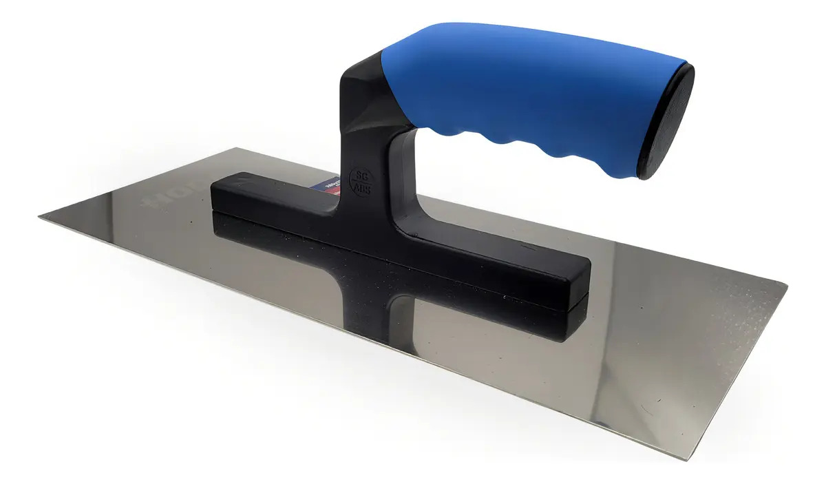 Desempenadeira Lisa Aço Inox Hoda 28x12cm Para Construção e Revestimento