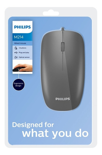 Mouse Usb Óptico Pc Notebook Philips M214 Con Cable