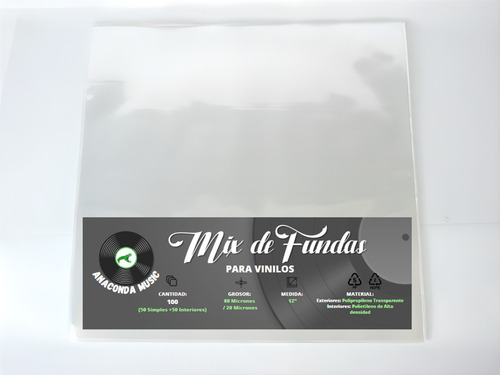 Pack 50 Fundas Externas+50 Internas Para Vinilos 12 Pulgadas