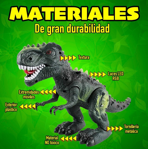 Imagen 3 de 8 de Tiranosaurio Dinosaurio Juguete Luces Sonido Y Movimientos