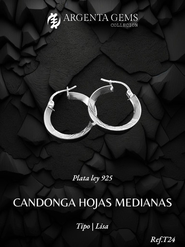 Candongas Hojas Medianas - Plata Ley 925