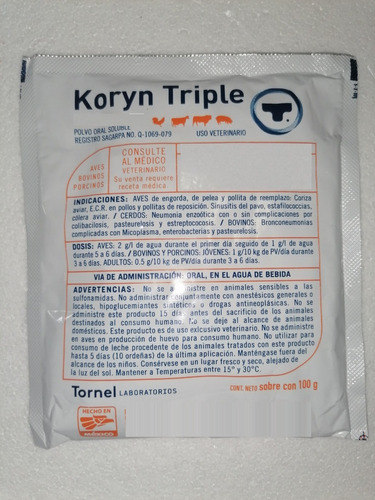 Desparasitante Koryn Triple 100 Gr Tornel