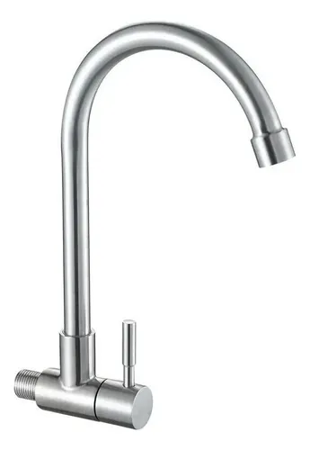 Canilla Grifo Unitario Pared Cocina Milano Inox. Agua Fría Color Gris