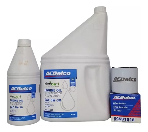 Filtro + Aceite Chevrolet 100% Vectra Nafta Sint Acdelco