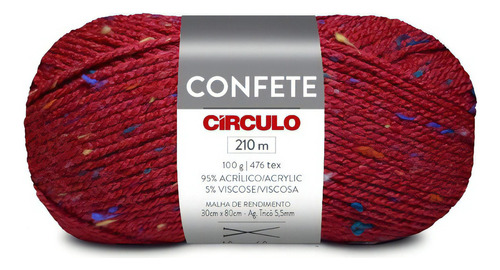 Lã Confete 100g Circulo - Tricô / Crochê Cor 3674 - Cancan