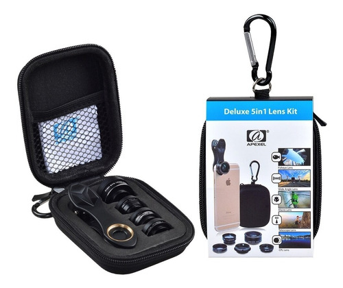 Kit De Lentes 5 En 1 Para Camaras Celular Smartphone Apexel