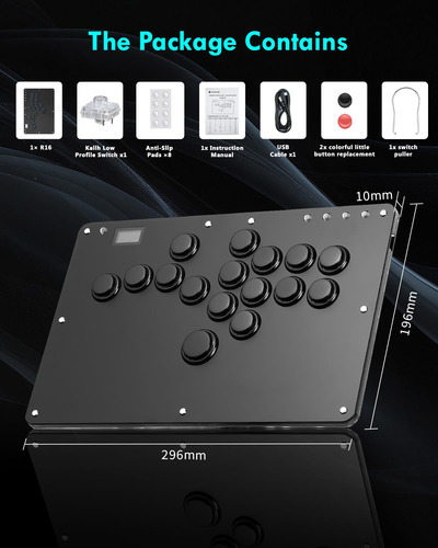 Arcade Stick Para Pc Ps3 Ps4 Switch Controlador 16 Botones