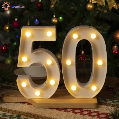 HXWEIYE Números iluminados: 5, letreros de luces LED de marquesina con  números 26 del alfabeto y 10 números grandes para fiestas, cumpleaños,  bares