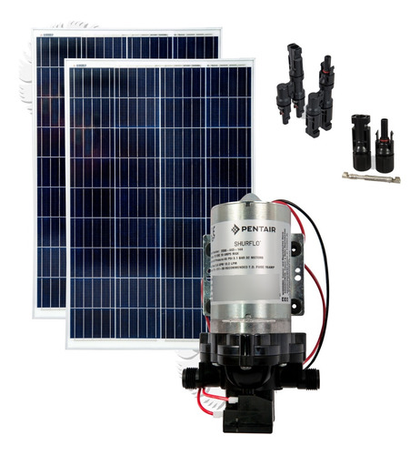 Kit Bomba Solar Shurflo 2088 443 144 +2 Painel Solar 100w