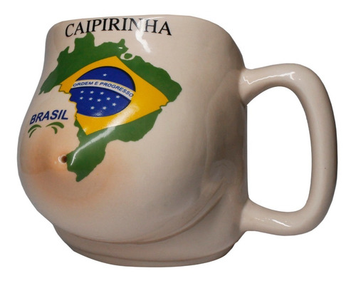 Caneca Para Caipirinha Em Cerâmica Mapa Do Brasil 500ml