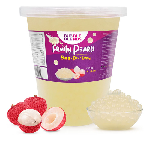 Bubble Blends Lychee Popping Boba (2.2 Libras)  Perlas Popp