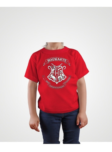 Polera Harry Potter Escudo Hogwarts  / Aduto Y Niño