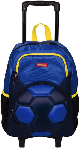 Mochila Infantil Rodinha Futebol Escolar Impermeável Sestini