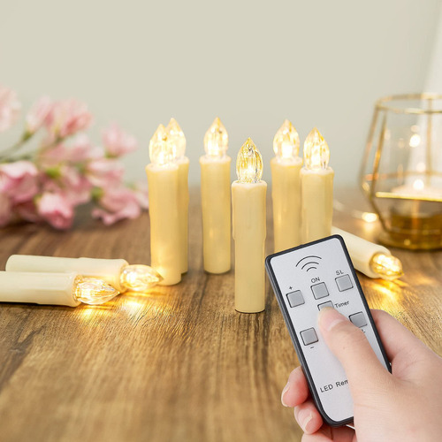 - 30 Velas Cónicas Led Sin Llama, Funciona Con Pilas, Velas